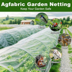 Agfabric Garden Netting 6.5'x49' Barrier Net, Bird Netting for Garden Trees Vegetable and Plants, White