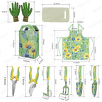 10-Piece Garden Tool Set – Green Floral Print Gardening Hand Tools with Non-Slip Handles, Heavy Duty Rust-Proof Aluminum Tools, Organizer Tote Bag, Ideal Gardening Gifts for Women & Grandma