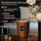 HomeLights Scented Candles | Large Jar Candle - 33.3 Oz. Natural Soy Aromatherapy Candles | Up to 70 Hours Burn Time with 3 Cotton Wicks, Home Decorative Fragrance Candles - Rosewood Macaron