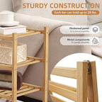 4 Tier Bamboo Shoe Rack Storage Organizer for Closet, Multifunctional Stackable Free Standing Shoe Shelf Organizer for Small Space,Entryway,Hallway,Bathroom 27"x11"x26"(Natural, 4 Tier)