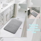 Yimobra Large Bath Mat 36"x24", Super Soft Quick Dry Memory Foam Bathroom Rug, Water Absorbent, Non Slip Backing Machine Washable for Tub Shower, Thick Comfort Support, Gray
