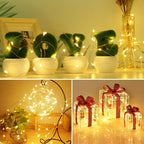 kolpop 18 Pack LED Fairy Lights Battery Operated, 7FT 20 LED Mini Twinkle String Lights Battery Powered Waterproof for Christmas Mason Jars Party (Warm White)