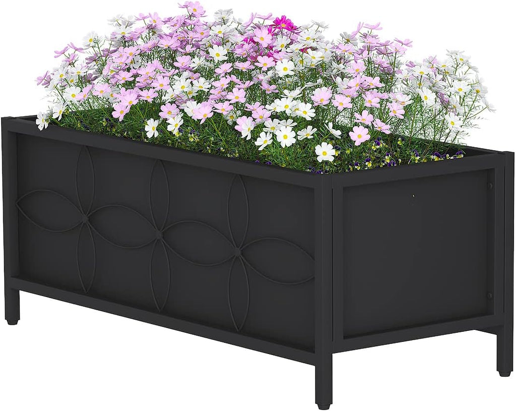 Zhongma Sturdy Raised Garden Bed with Inner Fabric Liners for Vegetables Flower, Planter Box for Backyard Patio Balcony. Inner Size: 33.85x14.17x11 inch