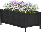 Zhongma Sturdy Raised Garden Bed with Inner Fabric Liners for Vegetables Flower, Planter Box for Backyard Patio Balcony. Inner Size: 33.85x14.17x11 inch