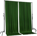 AK TRADING CO. 10 feet x 10 feet Valley Green Polyester Backdrop Drapes Curtains Panels with Rod Pockets - Wedding Ceremony Party Home Window Decorations