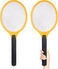 Electric Fly Swatter Handheld Bug Zapper - Indoor Outdoor 20in Zapping Racket for Pest Mosquito & Flies - Battery Powered Safe to Touch with 3-Layer Safety Mesh, Large Size, Pack of 2