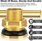 Wantmatch 2 Pack Brass Bulkhead Fitting with Plug Double-Threaded 1/2 NPT to 3/4 GHT Tank Adapter for Water Tanks, Rain Barrels, Garden Hoses Corrosion Resistant, Easy to Install