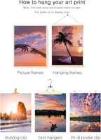 HoozGee Sunset Wall Art Prints Travel Photo Set of 6 Enjoy Dusk Dream View Picture Posters Gift for Photography Fans Nautical Themed Home Decor for Living Room Wall Decor (8"x10" UNFRAMED)