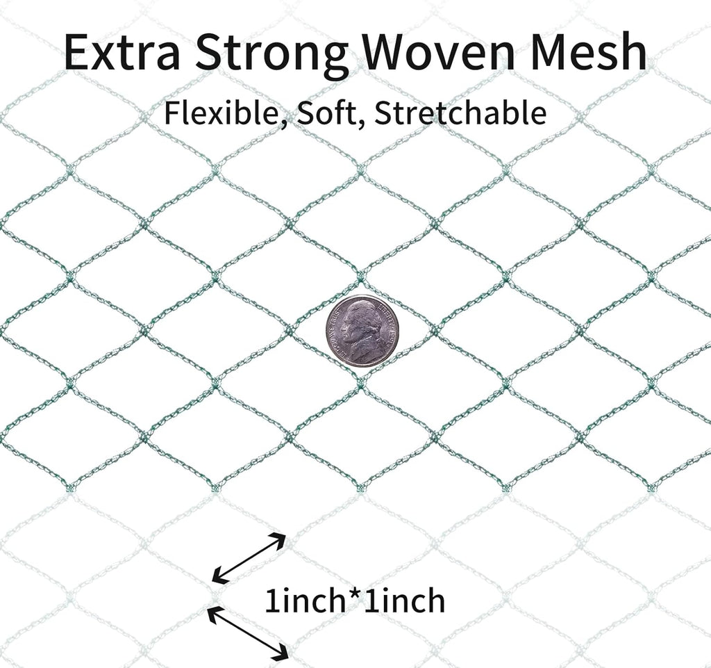 Bird Netting 20'x40' with 1" Square Mesh Bird Net Garden Netting for Chicken Coop, Aviary, Deer Fence, Chicken Netting Fruit Tree Netting