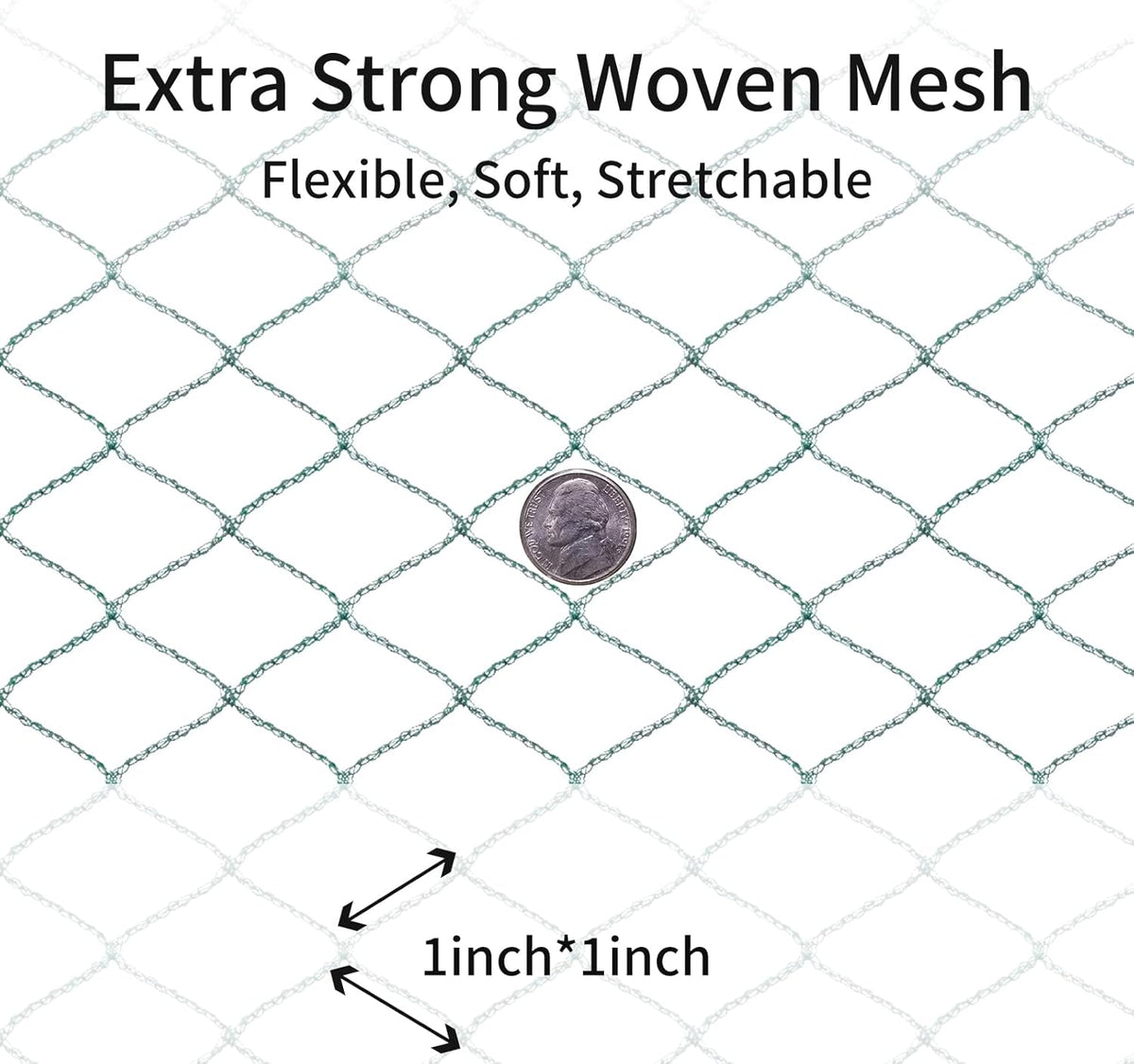 Bird Netting 20'x40' with 1" Square Mesh Bird Net Garden Netting for Chicken Coop, Aviary, Deer Fence, Chicken Netting Fruit Tree Netting
