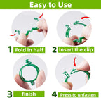 300 Pcs Plant Support Clips,Plastic Clips for Securing Plants,Tomato Vine Clips,Plant Fixing Clips,Garden Clips for Climbing Plants,Grape and Vine Vegetables (300, Green)