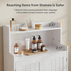 Gizoon 40" H Bathroom Storage Cabinet, Freestanding Organizer with 2 Doors, 2 Adjustable Shelves, Floor Pantry Cabinet for Dining Room, Kitchen, Living Room, Hallway, White