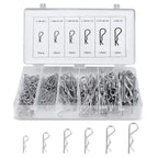 Boatsea Cotter Pin Assortment Kit, 180PCS 6 Sizes Hair Pin R Clips Assortment Kit, Zinc Plated Spring Steel Hairpin R Clips, Retaining Hair Pin for use on Hitch Pin Lock System