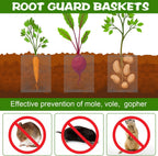 80 Pcs 1 Gallon Gopher and Vole Wire Mesh Basket Bulk Stainless Steel Plant Root Protector Gopher Cages for Garden Planting Underground Plant Protection