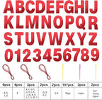 TaoBary 112 Pcs DIY Letter Kit Glitter Customizable Banner Letters Include 107 Letters and Numbers 3 Rope and 2 Needles for Birthday Halloween Christmas Wedding Valentine Party Decor(Bright Red)