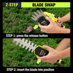 KITLUCK 8V Cordless 2-in-1 Grass Shear & Hedge Trimmer,Handheld Electric Grass Trimmer Hedge Shears/Grass Cutter Rechargeable,2000mAh Battery for Yard, Garden, Lawn Care