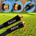 Fevone 75 ft x 5/8" Heavy Duty Garden Hose, Kink-Free Hybrid Polymer Water Hose, Lightweight Outdoor Hose with 3/4" Brass Fittings, Leak-Free Connection, All Weather Flexible