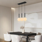 Modern Black Pendant Lights Kitchen Island Mid Century with Globe Pendant Light Milk White Glass Pendant Lighting for Living Room Bedroom Entryway (3 Lights)