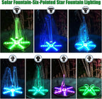 SZMP Solar Fountain with Colorful Star-Shaped Lights, 4W Bird Bath Fountain Pump with 4000 mAh Battery, 7 Nozzles & 4 Fixers, Solar Water Fountain for Garden, Pool, Pond, Outdoor(30 LEDs)