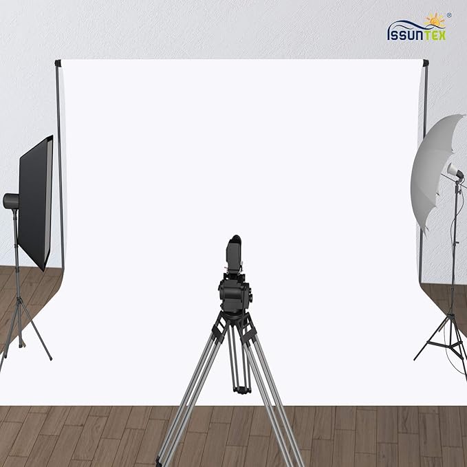 ISSUNTEX 10X10 ft/3X3 Meters Background Photo Backdrop, Photo Studio, Collapsible High Density Screen for Video Photography and Television-White