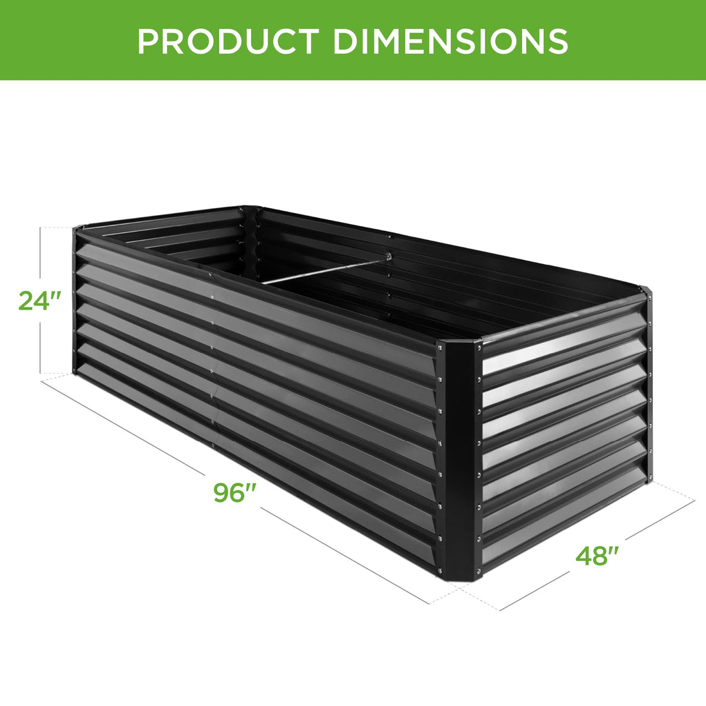 Best Choice Products 8x4x2ft Outdoor Metal Raised Garden Bed, Deep Root Planter Box for Vegetables, Herbs & Flowers, 478-Gallon Capacity, 100% Non Toxic Materials - Gray