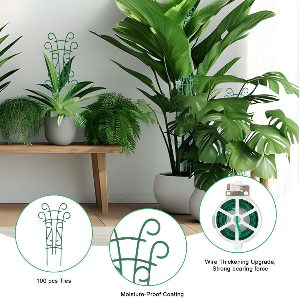 Indoor Plant Trellis for Climbing Plants, 8 Pack Garden Trellis for Potted Plants Stackable Plant Trellis Plant Stakes for Indoor Plants Accessories Flower Plant Support