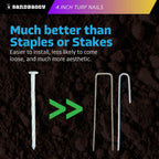 Sandbaggy 4 Inch Galvanized Artificial Turf Stakes - Spiral Landscape Nails - Ground Spikes/Pins for Synthetic Grass, Lawn, Edging, Weed Barrier Fabric, Garden (Steel, 400)