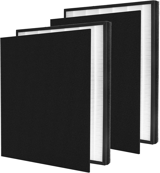 2 Packs H13 True HEPA Replacement Filter Compatible with InvisiClean Claro IC-4524 Air Cleaner Purifier with Activated Carbon Pre-Filter