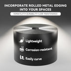 Worth Galvanized Steel Landscape Edging 10" x25' Metal Garden Edging Roll Flexible Bender Border with 8Pcs Stakes for Lawn, Flower Bed Edges, Black