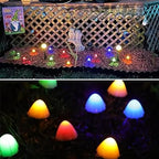 OZS 2PK 32LED 55FT Mushroom Solar Garden Lights Outdoor, Solar String Lights Waterproof with 8 Lighting Modes, Solar Garden Decor for Outside, Pathway Light for Yard Decoration (Multicolor)