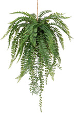 Large Mixed Fern Faux Hanging Plants, Realistic Artificial Plants with Hemp Rope Moss, Indoor for Home Bedroom Bathroom Porch Window Sill Decor, 25.6 Inches Tall, 1 Count