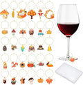 30PCS Wine Glass Charms Identification Markers for Stem Glasses, Wine Tasting Party Favors Holiday Decorations