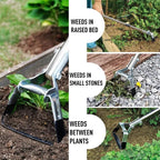 Hoe Garden Tool, Scuffle Garden Hoe with Long Handle, Adjustable Hula Hoe for Easy Weeding (45 Inch)