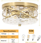 2-Light Flush Mount Ceiling Light Farmhouse Kitchen Island Ceiling Light with Bubble Glass Close to Ceiling Light Fixture for Living Room Bedroom Foyer Hallway