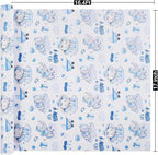 Aimyoo Blue Baby Shower Wrapping Paper Roll - 17 Inch X 16.4 Feet - Cute Elephant with It‘s A Boy Letter Design Perfect for Boys, Birthday, Party