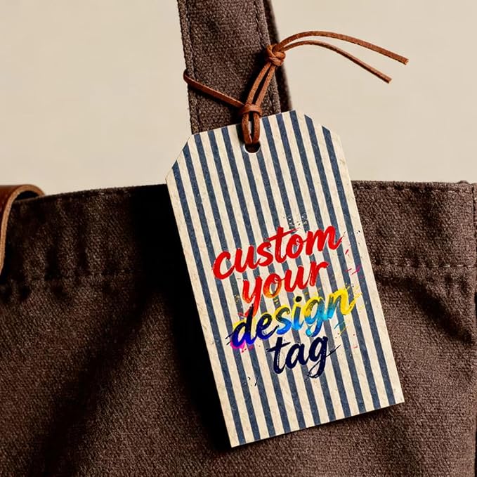 Custom Brown Kraft Paper Tags,Personalized Your Logo and Text Price Hang Tags for Clothes Gift Jewelry Handmade Business Wedding Birthday Favors