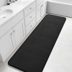Yimobra Bathroom Runner Rugs 72"x24" Non Slip Washable Memory Foam Bath Mat, Super Soft Water Absorbent Hallway Carpet for Vanity Tub Shower, Black