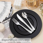 200PCS Black Plastic Plates Set, 100 10.25 inch Dinner Plates and 100 7.5 inch Dessert Plates, Premium Disposable Plates for Party, Wedding,Halloween