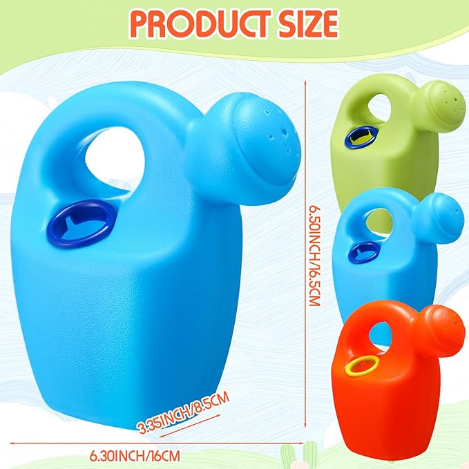 Lunmon 3 Pcs Kids Watering Can Plastic Mini Watering Can Bulk for Child Toddler Flower Garden Sand Beach Toy Garden Tools for Boys Girls End of Year Gifts