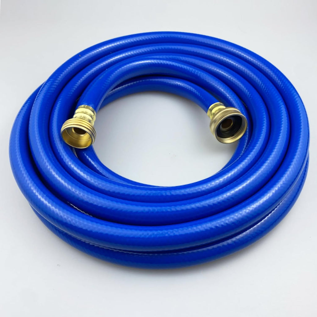 PVC Garden Hose 1/2 Inch Green Heavy Duty Water Hose with Solid Brass Fittings,No Leaking, Flexible,for outdoors,Lawns,Patio (15 FT, Blue, Brass Fittings)
