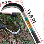 KEYI Weeding Sickle,Steel Grass Sickle,Manganese Steel Blade/Hardwood Handle Hand held Serrated Grass Hook Cutter - Great for Removing Unwanted Vines and Weeds. (13.8 in*6.3 in)