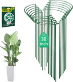 12 Pack 30 inch Plant Support Stakes, Heavy-Duty Half Round Peony Support, Garden Plant Stakes Cage for Outdoor Plants, Peony, Tomato, Hydrangea, (15ln Support +15ln Stainless Extension Tubes)