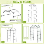 Miory Garden Arch Trellis for Climbing Plants Outdoor, 7ft Tall Plants Support Trellis for Climbing Vine Tomato Vegetable Flower Fruit, Cucumber Trellis for Raised Bed (32 x 83 Inch)