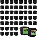 LITLANDSTAR 50 Pack 5 Gallon Plant Grow Bags, Breathable Felt Non-Woven Aeration Fabric Plant Grow Pots, Garden Planting Containers for Nursery Vegetable Flower Grow Bags with Handles (11.8x9.8inch)