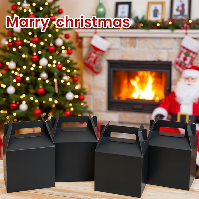 XAGLVV 12 Pack Black Party Favor Boxes (7x3.5x6.6 Inch) - Goodie Gift Boxes for Birthday, Wedding, Baby Shower