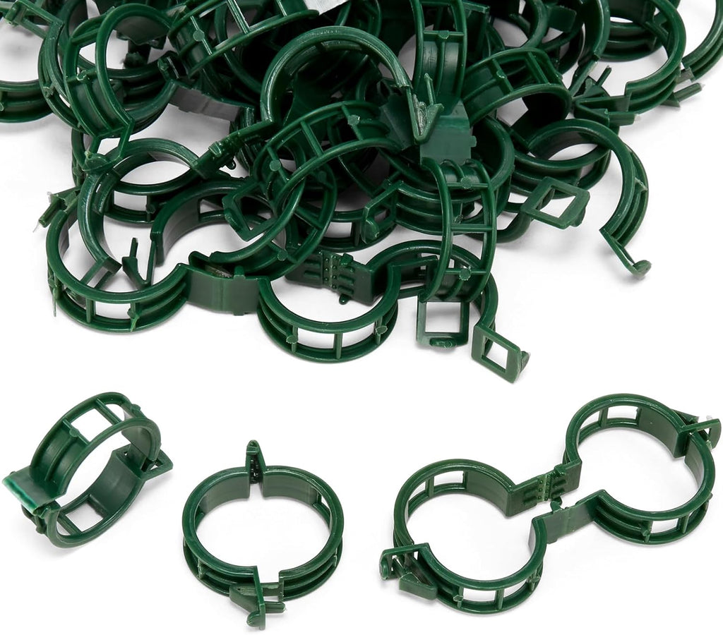 Plant Support Clips 100 PCS, Tomato Vine Clips, Tomato Trellis Plastic Clips, Garden Vine Fixing Clips - for Climbing Plants, Tomato, Grape, Vegetables and Plants Stalks