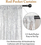 ShinyBeauty Sparkling Sequin Photo Backdrop 7x7 Feet - Silver Glitter Polyester Fabric for Baby Showers, Birthdays, Photoshoots, Wall Decor (Professional Studio & Party Decoration)
