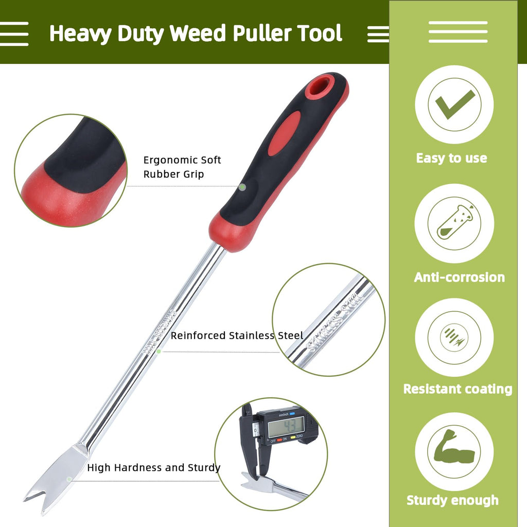 KLDOLLAR Weed Puller Tool, Dandelion Weeder Puller Tool with Soft Handle