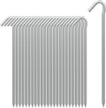AAGUT Tent Stakes Heavy Duty Metal 9 Inch, 25 Pack Rust-Resistant Galvanized Steel Camping Stake Garden Edging Fence Hooks Yard Tent Pegs for Inflatable, Tarp, Outdoor Christmas Decorations