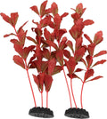 2-Pack 12 Inch Aquarium Silk Aquarium Plants, Artificial Plastic Plant for Small Tank, Goldfish, Fish Hides (Red, 12 Inch)